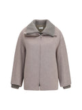 P.A.R.O.S.H. Merino Wool Double-Layer Quilted Jacket — Gray