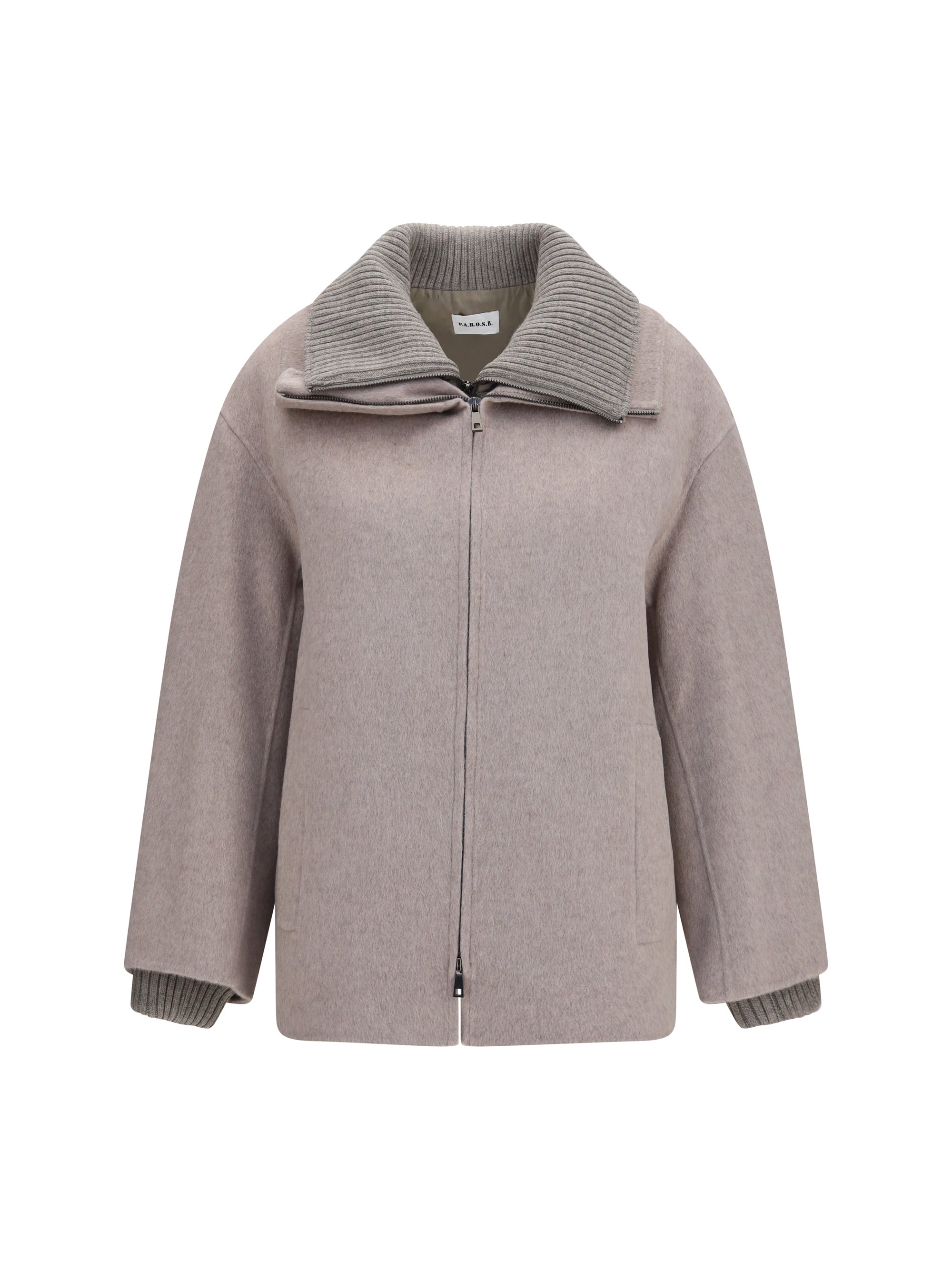 P.A.R.O.S.H. Merino Wool Double-Layer Quilted Jacket — Gray