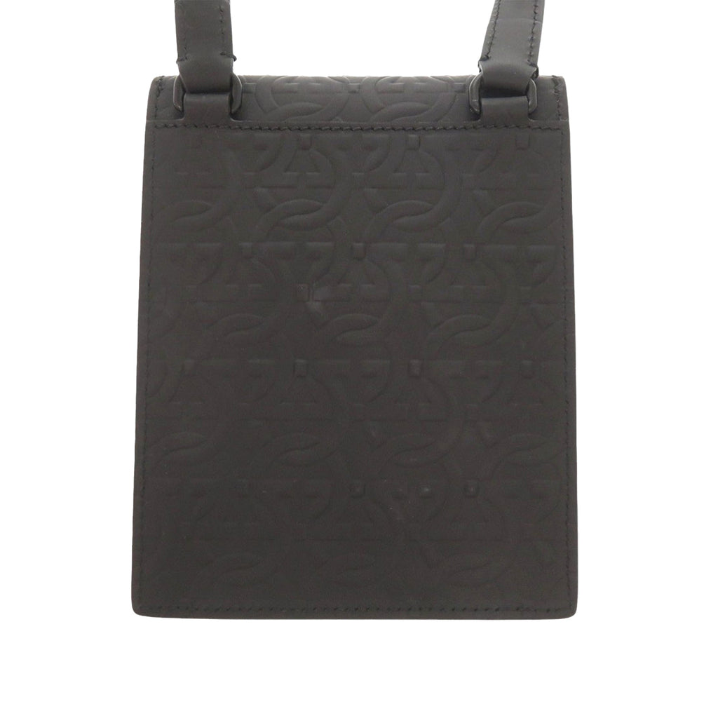 Gancini Embossed Leather Phone Pouch Crossbody