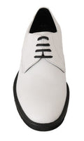 Men's White Leather Derby Dress Formal Shoes