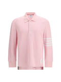 Thom Browne Textured Piqué 4-Bar Polo — Pink
