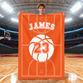 Silueta de balón personalizada Manta suave con nombre y número Regalo de cumpleaños de equipo para amantes del deporte