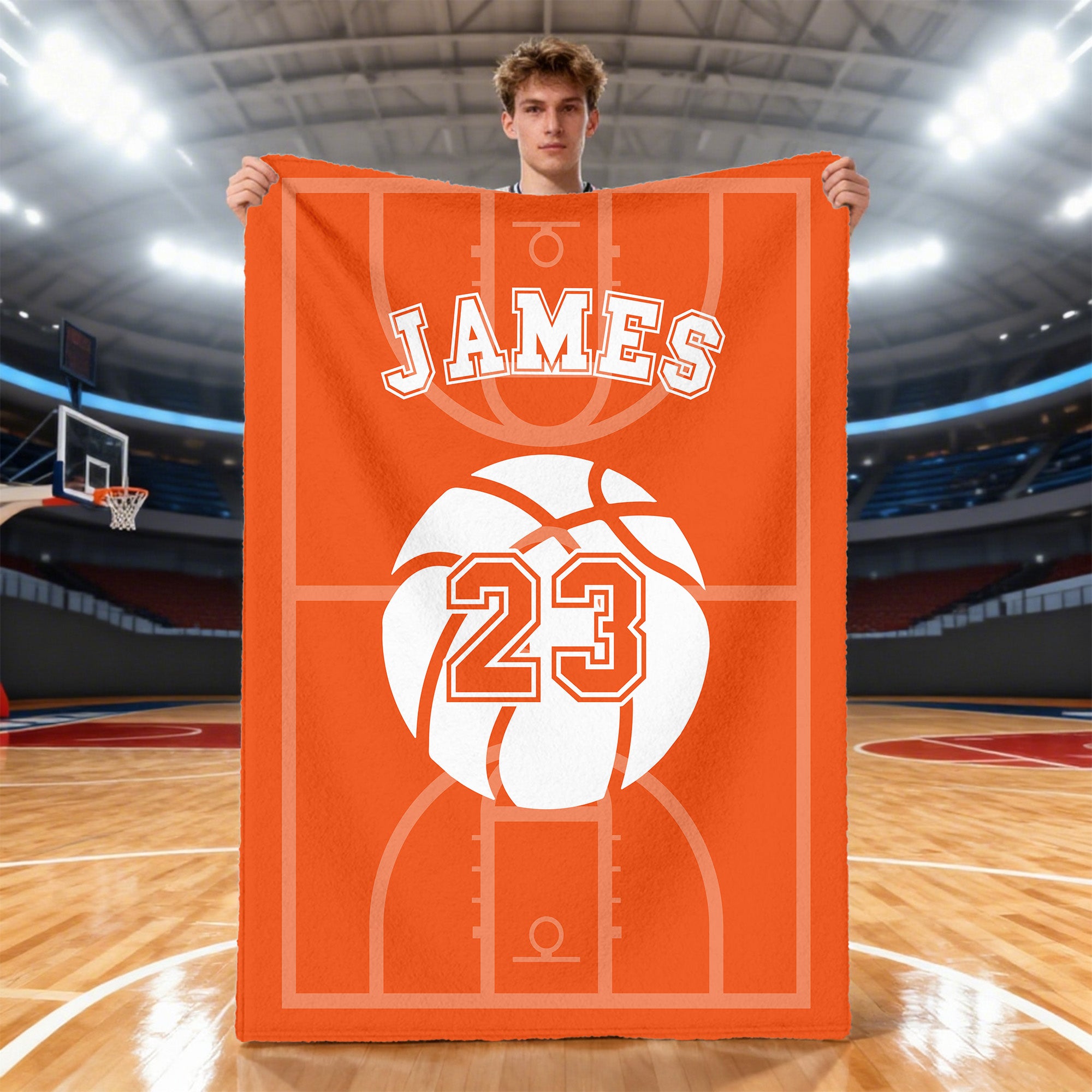Silueta de balón personalizada Manta suave con nombre y número Regalo de cumpleaños de equipo para amantes del deporte