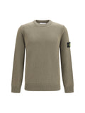 Stone Island Crewneck with Logo Patch Sweater — Green