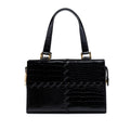 Croc Embossed Leather Shoulder Bag