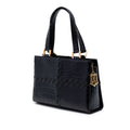 Croc Embossed Leather Shoulder Bag