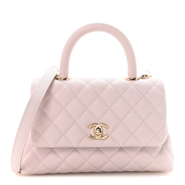 Chanel Caviar Quilted Mini Coco Handle Flap Lilas Lilac