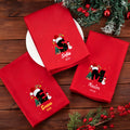 Sombrero de Santa Personalizado con Inicial de Muñeco de Nieve 100% Algodón Servilleta Roja con Nombre y Año Decoración de Mesa de Fiesta Regalo de Navidad para Amigos de la Familia