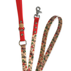 Handmade Dog Leash - Christmas Dachshunds - Red