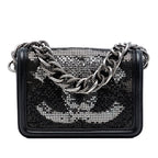 Small Lambskin Beaded Crystal Flap