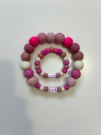 Baby Pink Mix - Personalised Pom Pom Dog Collar