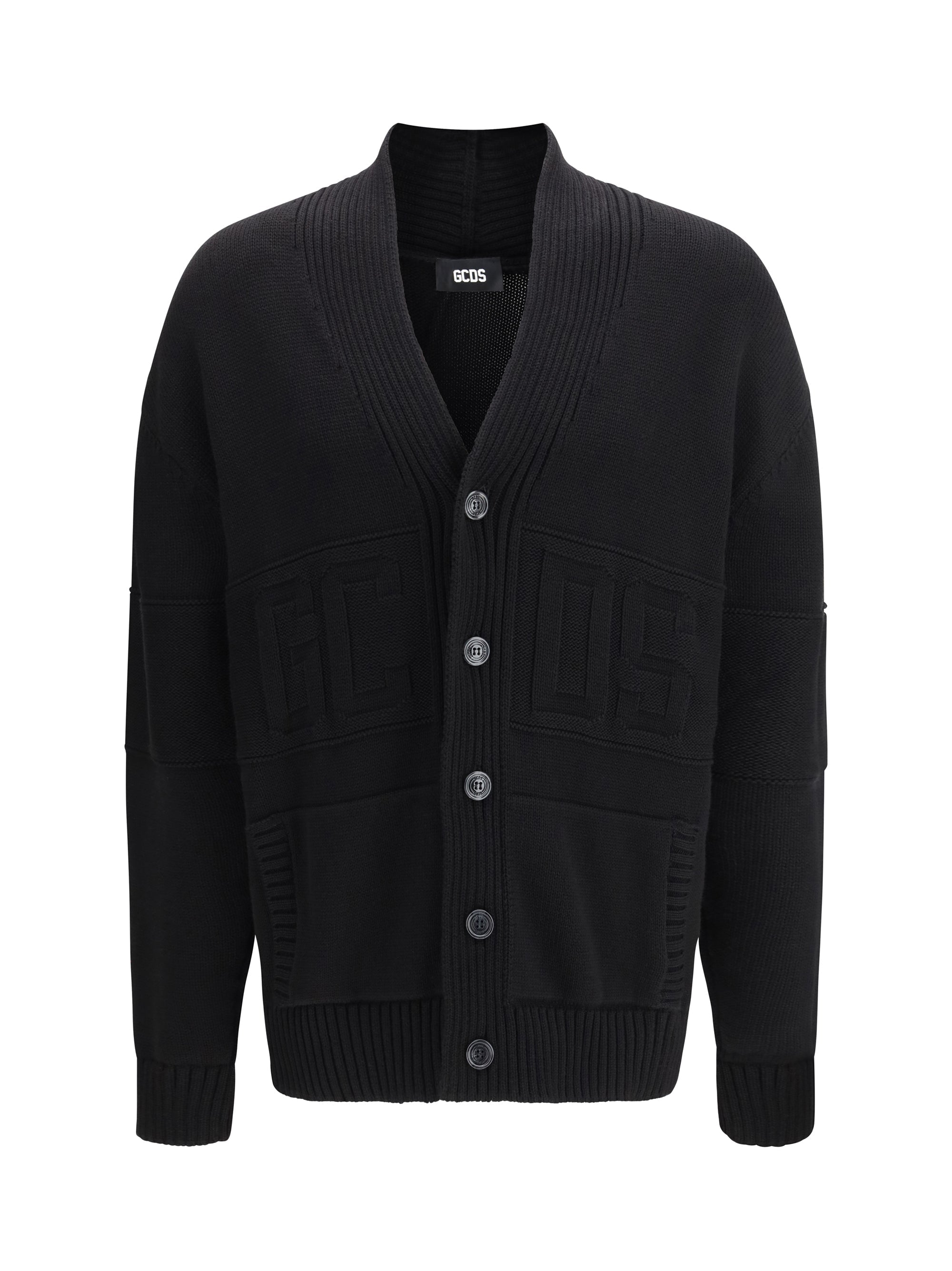 GCDS Compact Knit Cardigan — Black