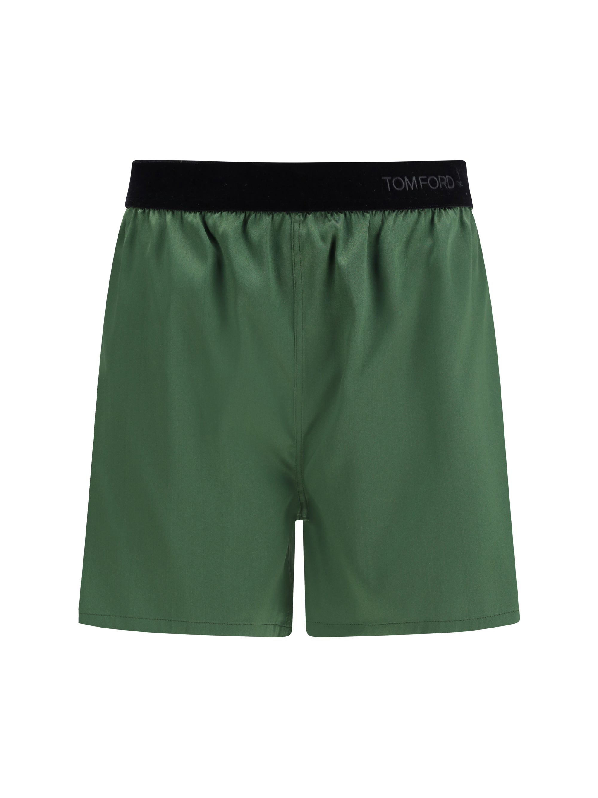 Tom Ford Stretch Silk Satin Bermuda — Green