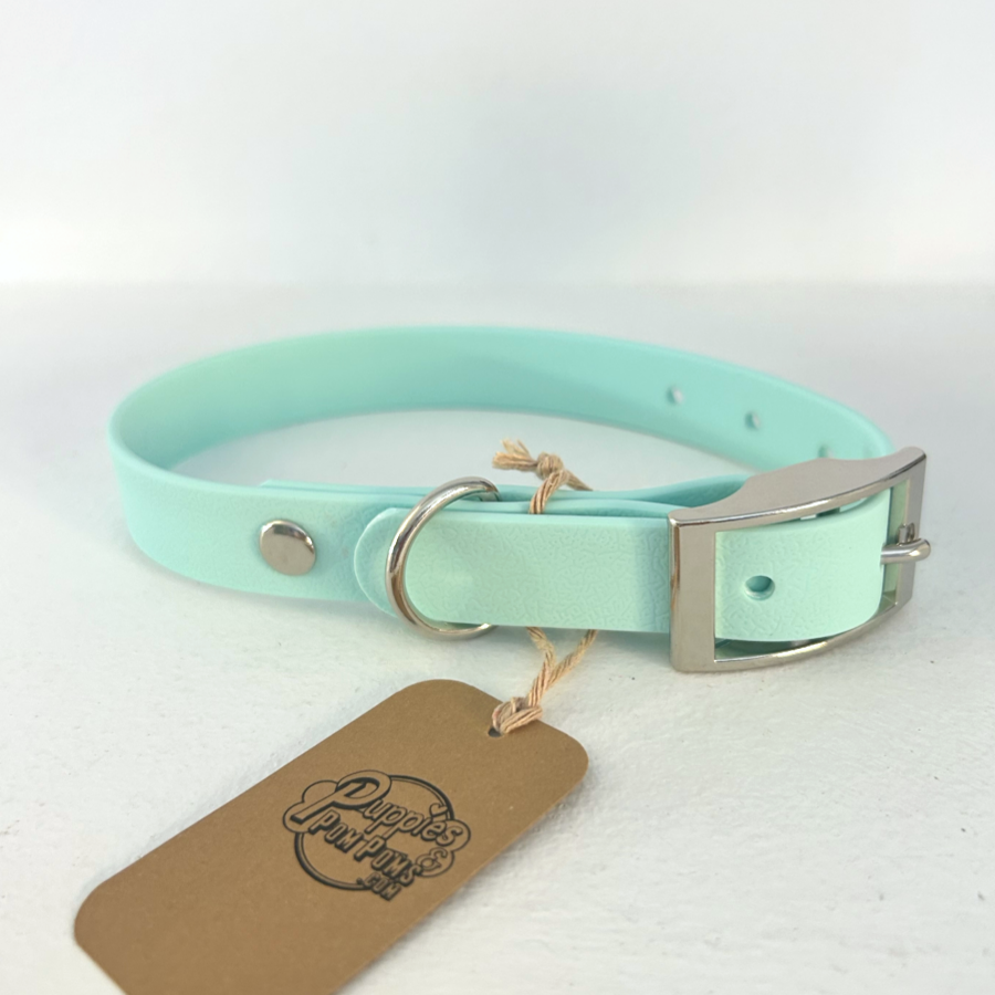 Handmade Biothane Dog Collar - Baby Blue - 20mm
