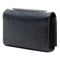 Small Croc Embossed Leather Monogram Kate Tassel Crossbody