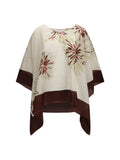 Brunello Cucinelli Floral-Print Silk Blouse — Beige