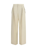 Jacob Cohen Wide Leg Canvas Trousers — Beige