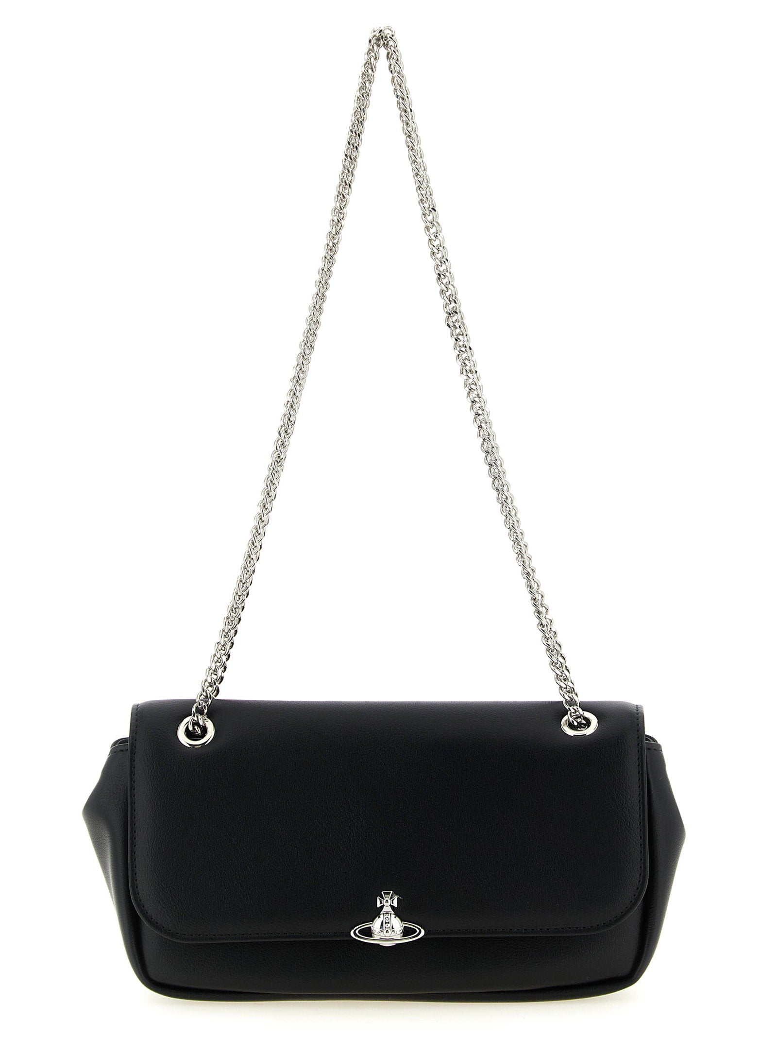 Vivienne Westwood Orb-Embellished Chain Shoulder Bag — Black