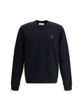 Sudadera de algodón con el logo bordado de AMI Paris - Negra