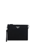 Prada Logo Nylon Pouch Pouch — Black