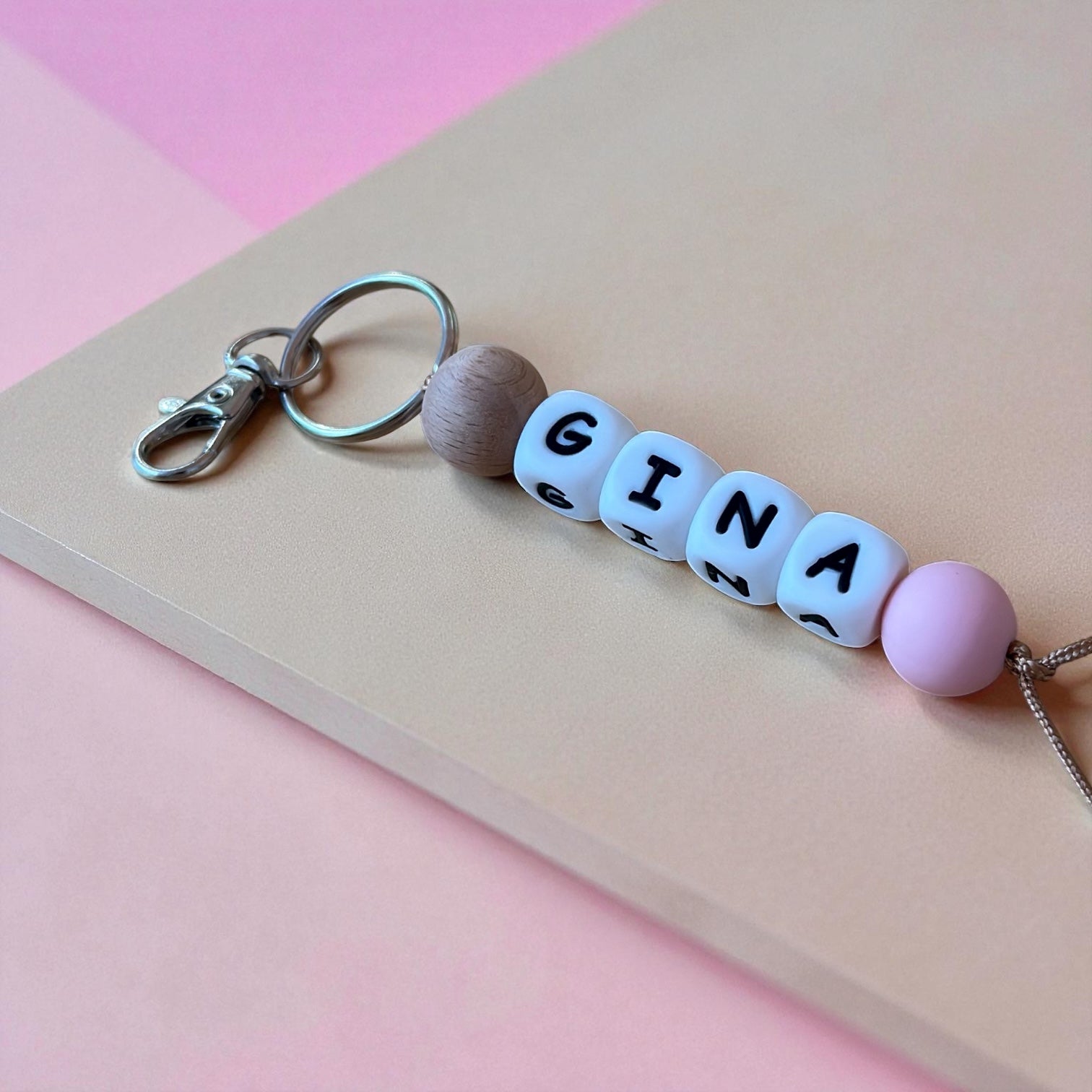 Llavero Rosa pálido personalizado Nenina & Co