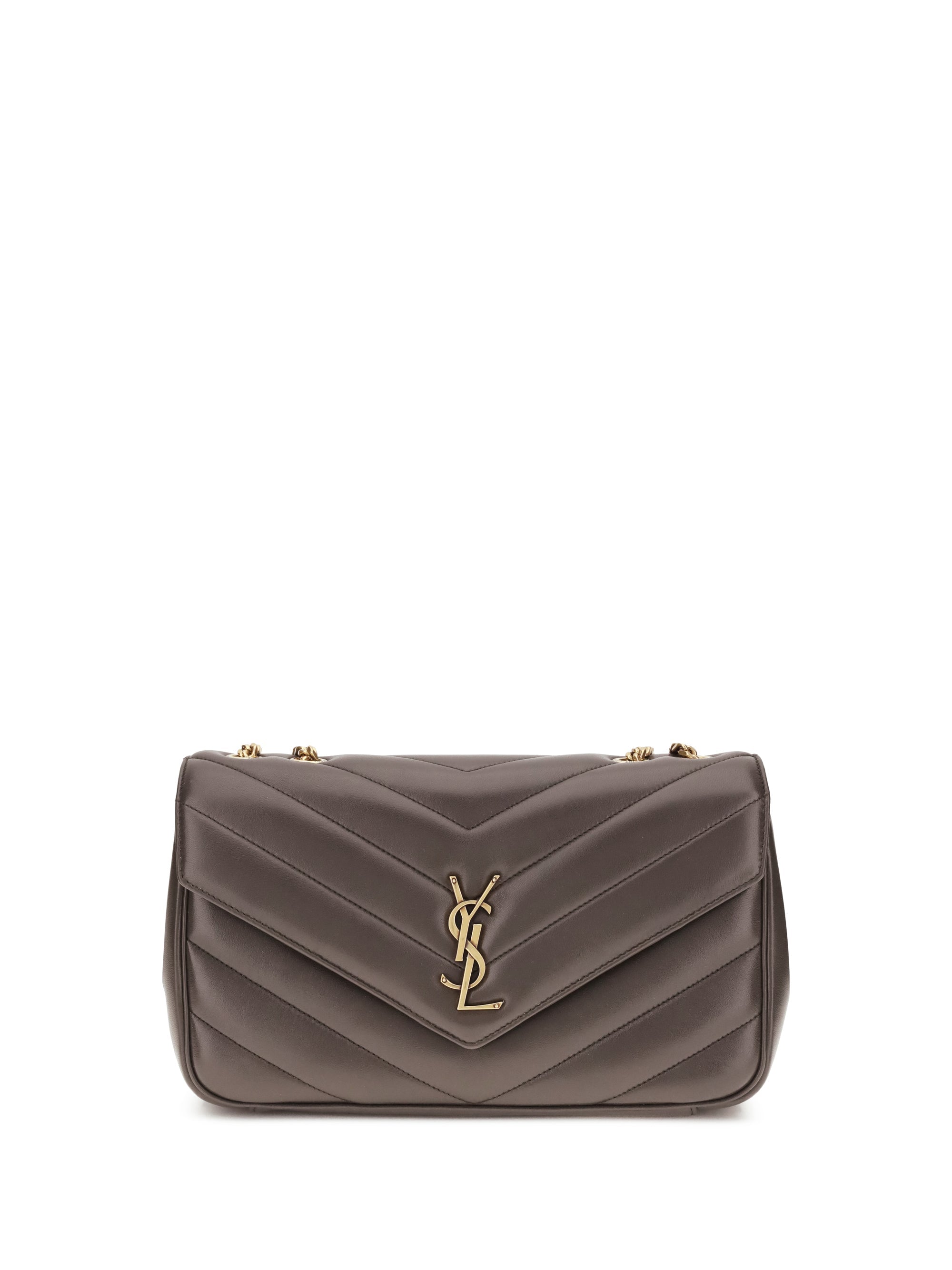 Saint Laurent Loulou Shoulder Bag — Gray