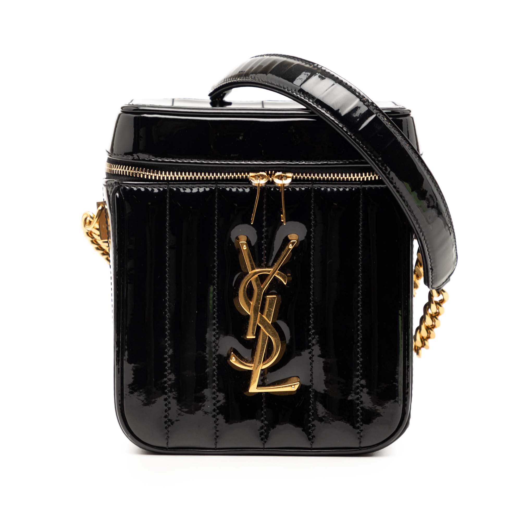 Matelasse Patent Monogram Vicky Vanity Bag
