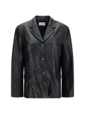 Magda Butrym Sheep Leather Blazer — Black