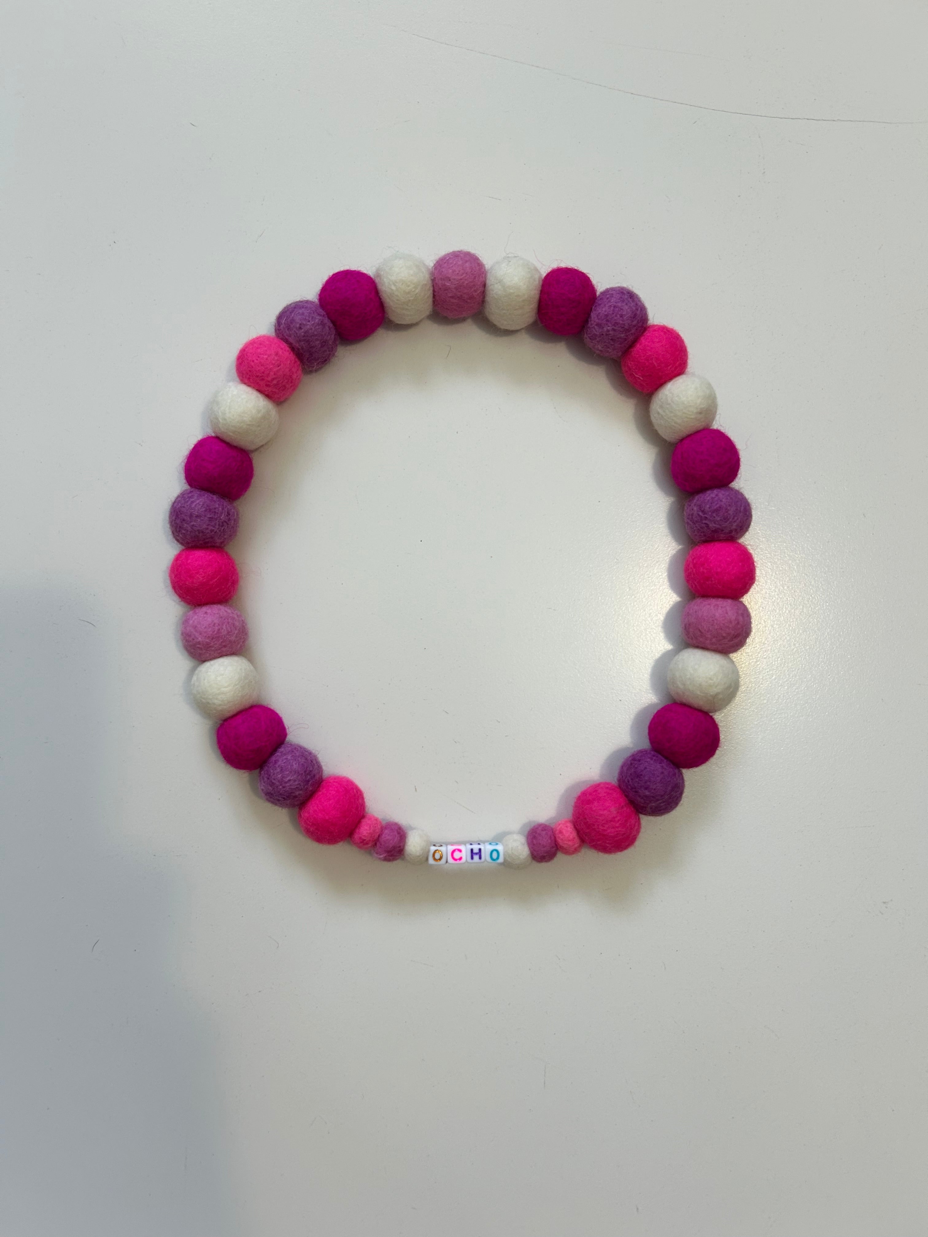 Baby Pink Mix - Personalised Pom Pom Dog Collar