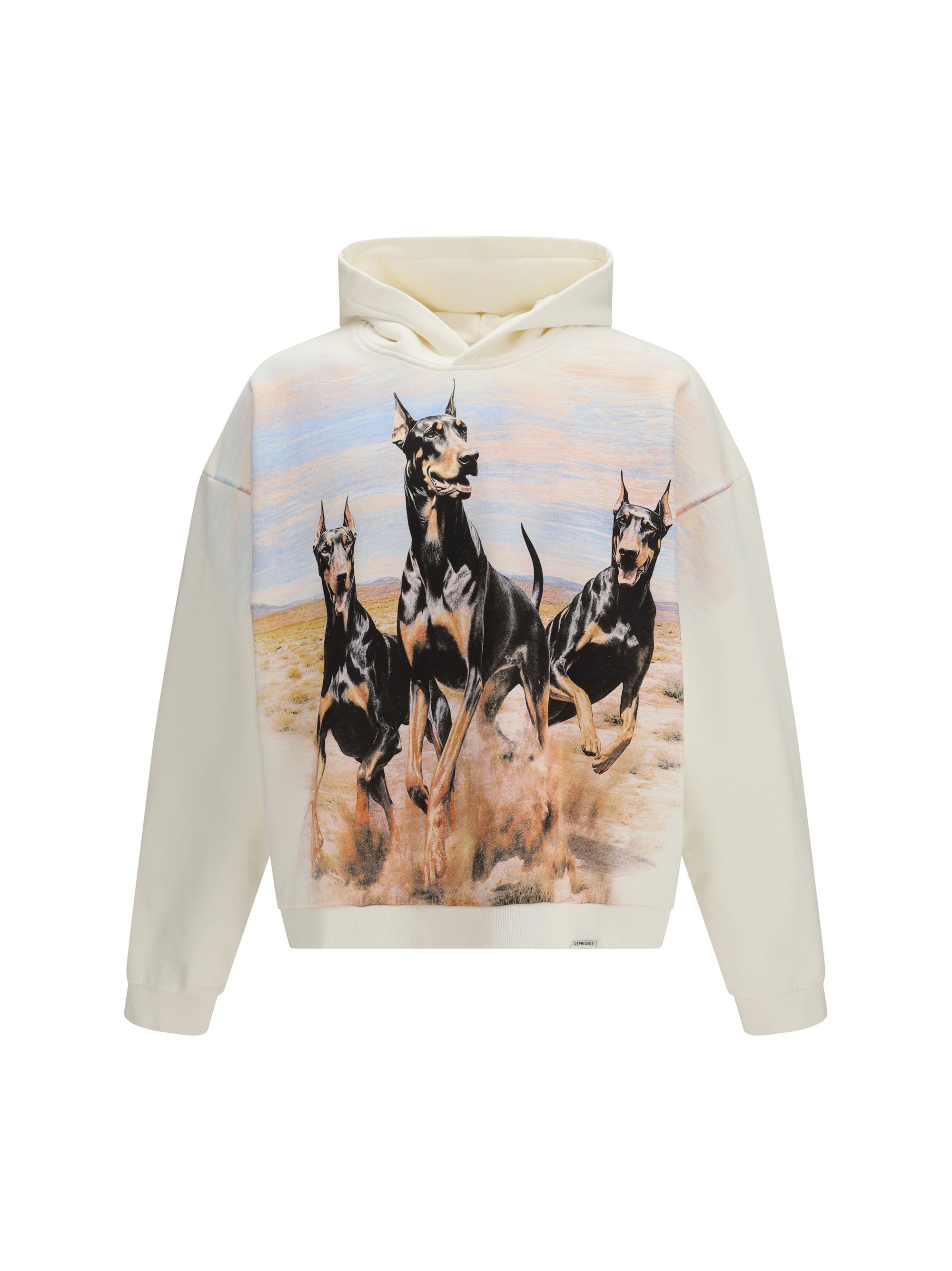 Represent Western Dobermans Print Hoodie — White