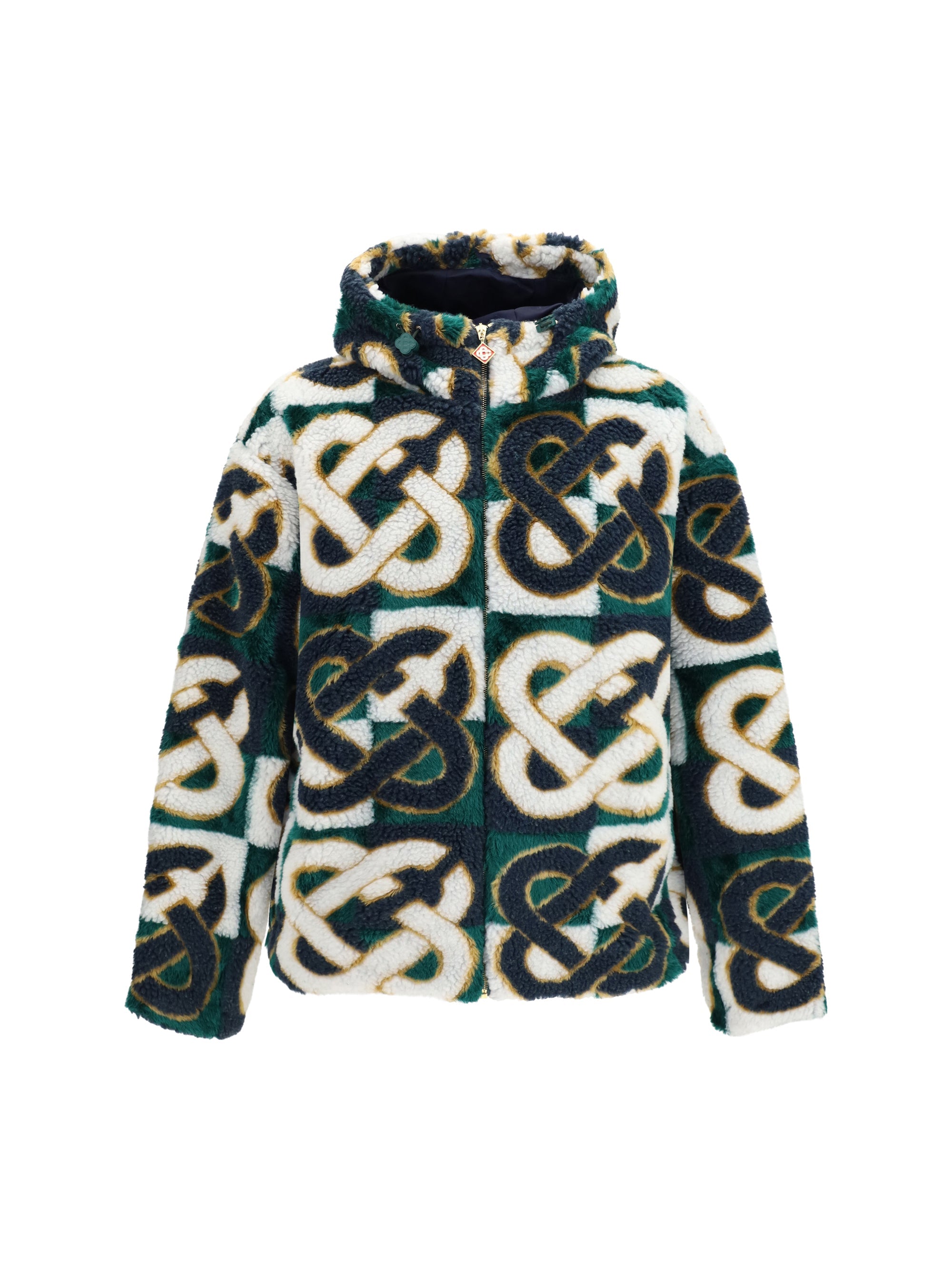 Casablanca Monogram Fleece Hooded Jacket — Multicolor
