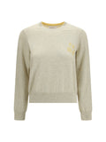 Marant Etoile Logo-Embroidered Knit Sweater — Gray