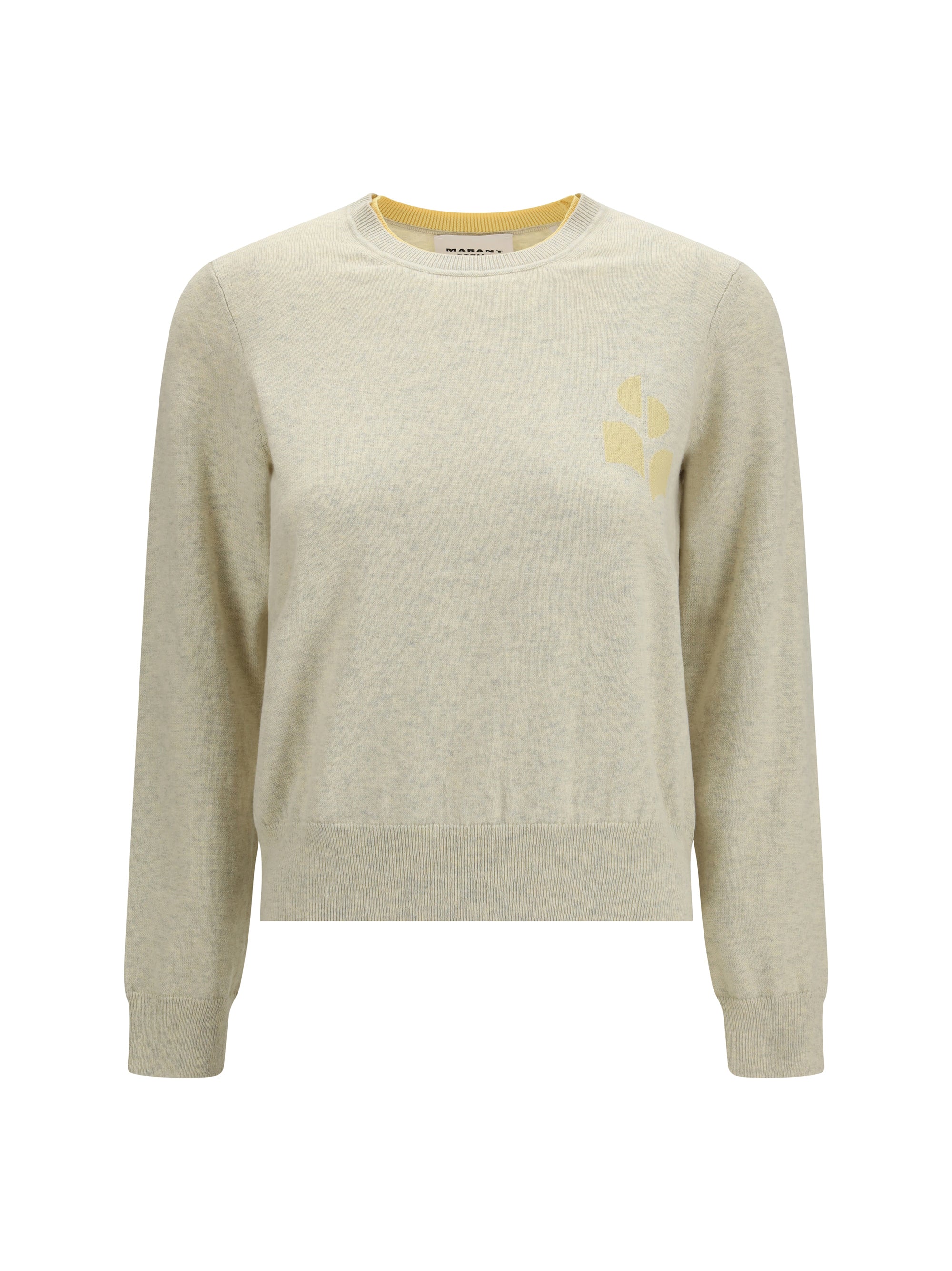 Marant Etoile Logo-Embroidered Knit Sweater — Gray