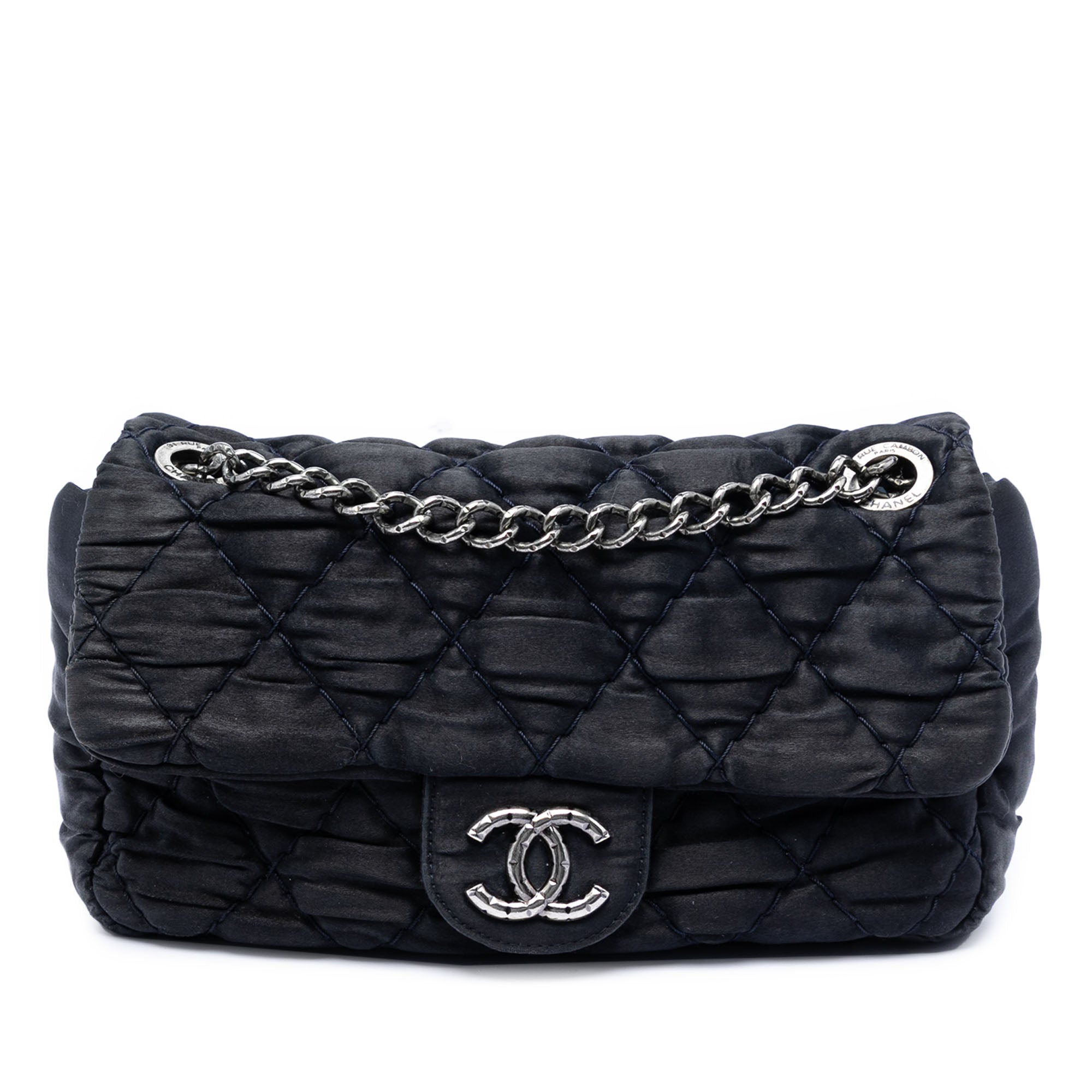 Medium CC Quilted Satin Single Flap