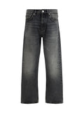 Sunflower Loose-Fit Faded Denim Jeans — Black