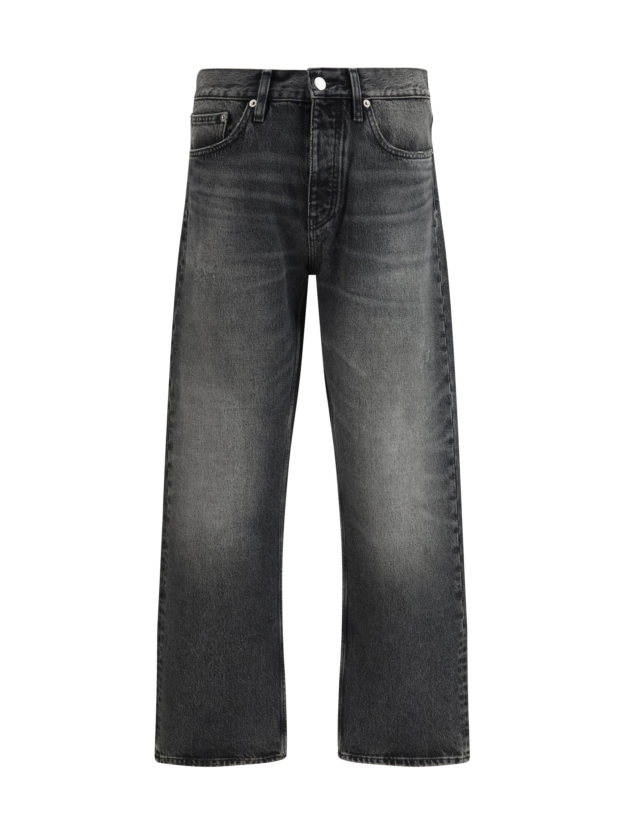 Sunflower Loose-Fit Faded Denim Jeans — Black