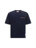 Thom Browne Patch Pocket Cotton T-Shirt — Navy