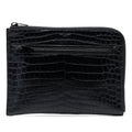 Croc Embossed Leather Clutch