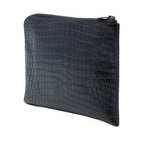 Croc Embossed Leather Clutch