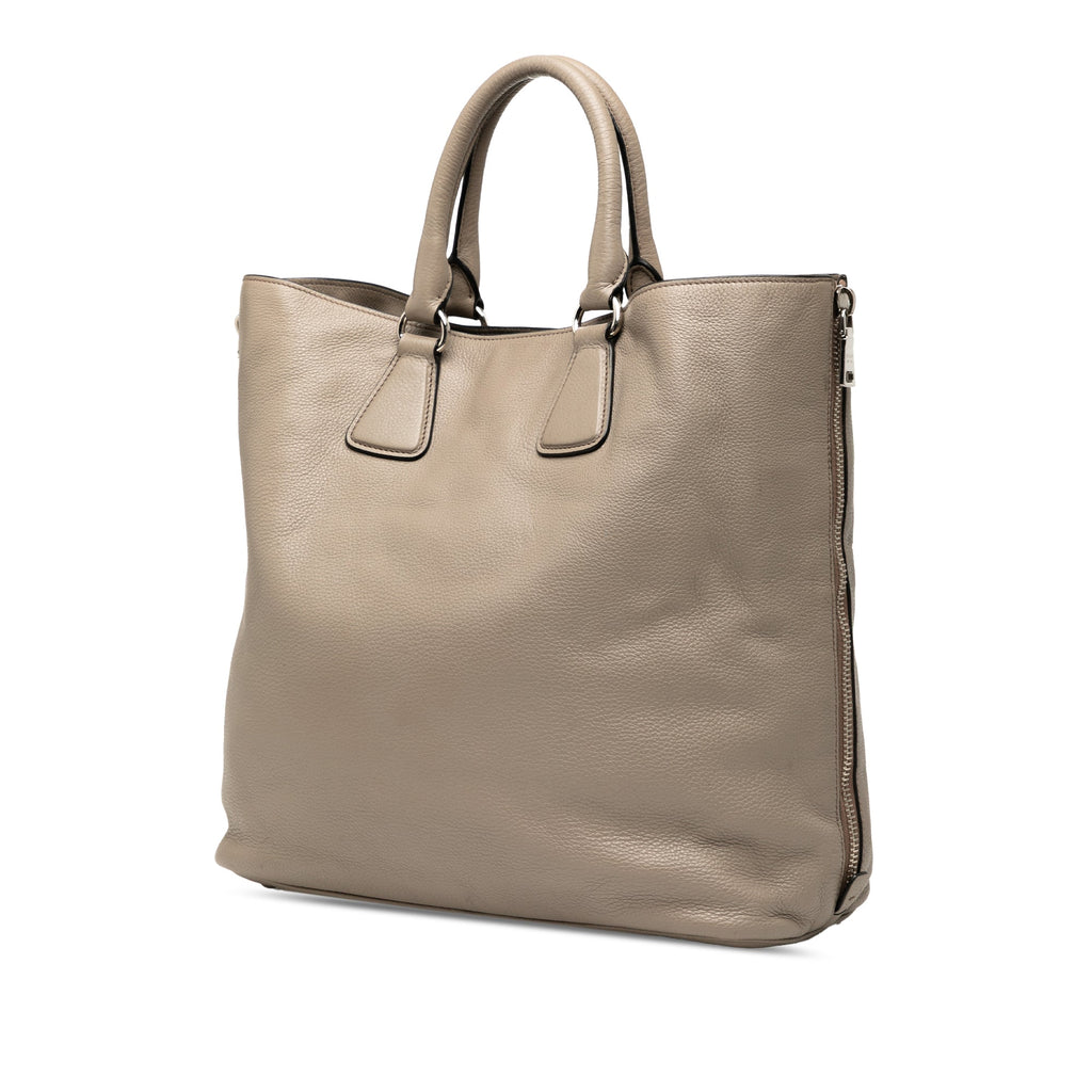 Vitello Daino Side Zip Convertible Tote
