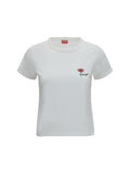 Kenzo Tulip Embroidered Cotton T-Shirt — White