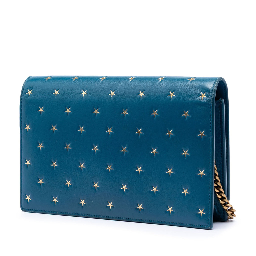 Calfskin Star Print Classic Monogram Kate Tassel Wallet on Chain