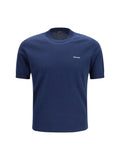 Prada Logo-Embroidered Cotton Crew T-Shirt — Navy