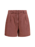 Brunello Cucinelli Linen Cotton Bermudas — Red