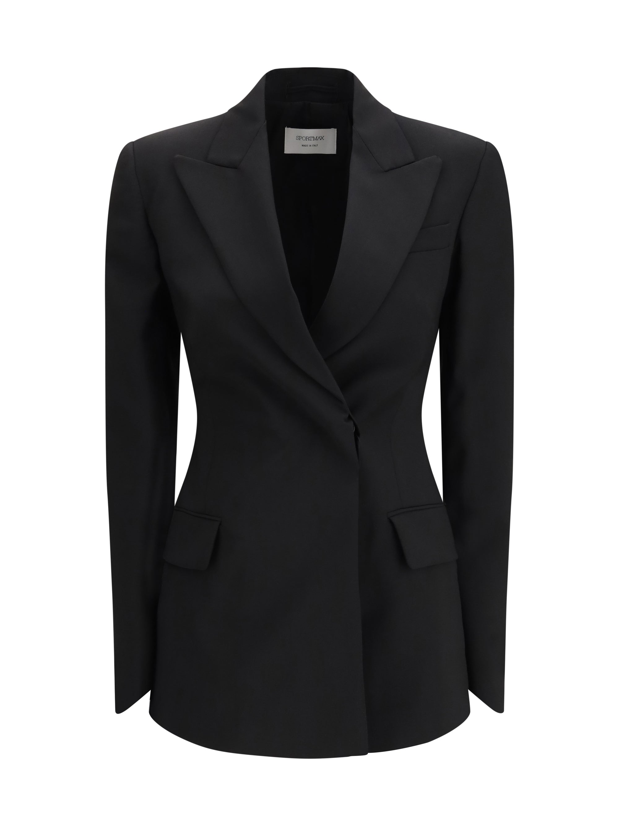 Max Mara Sportmax Tailored Wool Blazer — Black