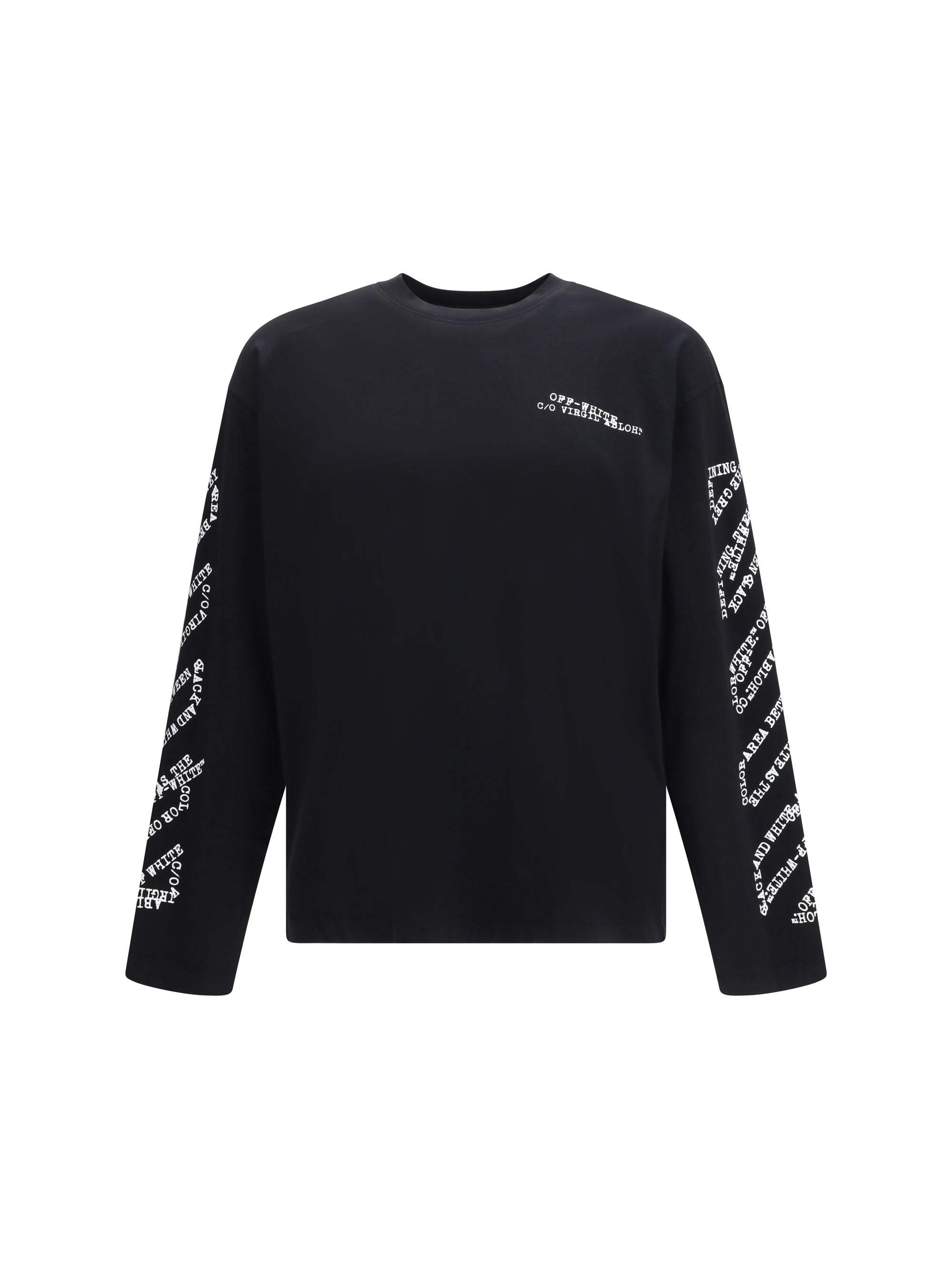 Off-White Logo-Lettered Long-Sleeve T-Shirt — Black