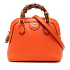 Mini Dollar Calfskin Bamboo Diana Dome Satchel