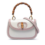 Small Calfskin Stitched Bamboo 1947 Top Handle Bag