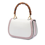Small Calfskin Stitched Bamboo 1947 Top Handle Bag