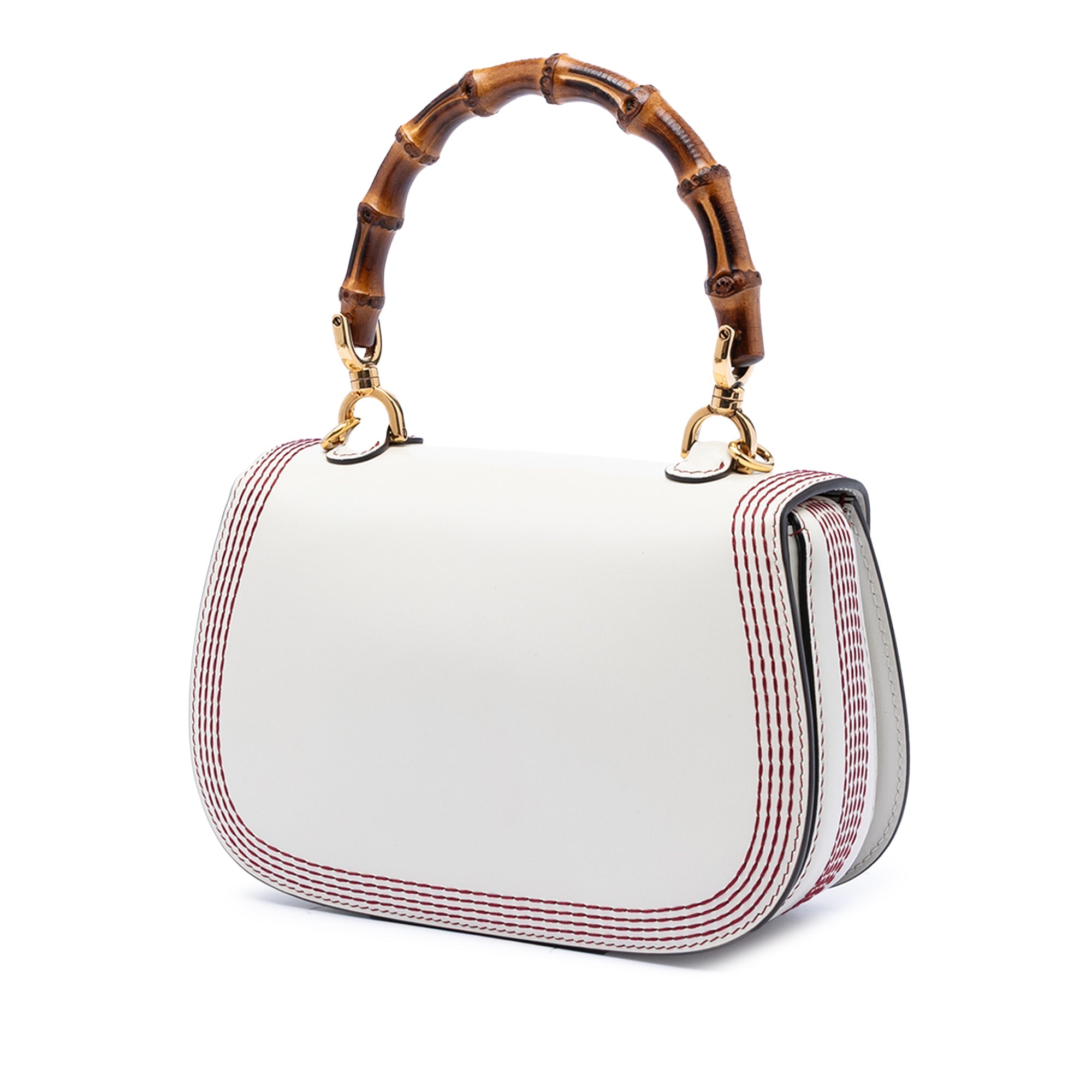 Small Calfskin Stitched Bamboo 1947 Top Handle Bag